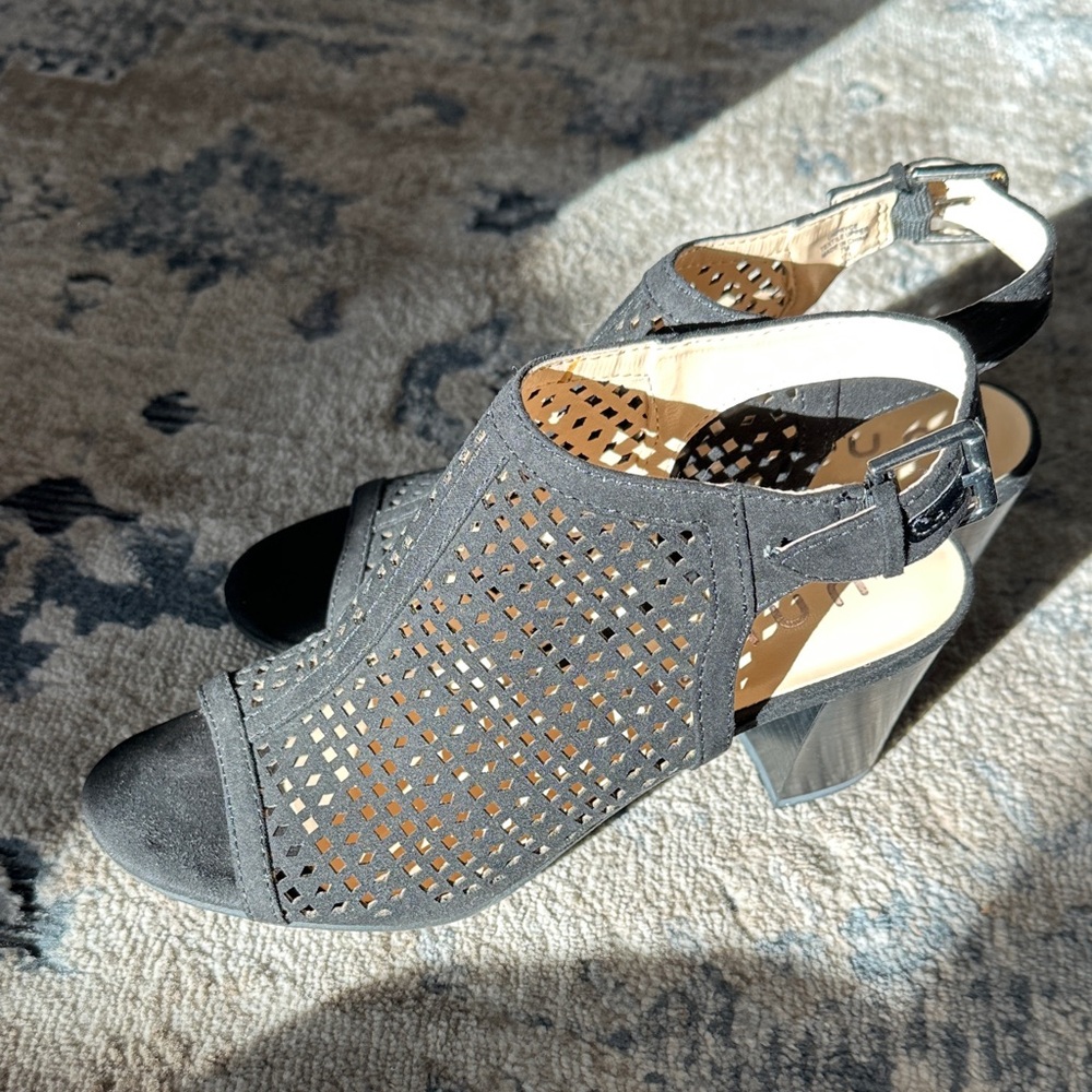 Unisa Black Cutout Peep-Toe Heels